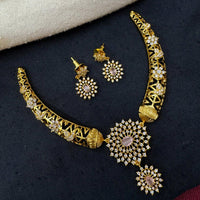 Akruti Collection Royal Crystal And Austrian Stone Necklace Set