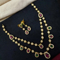 Akruti Collection Royal Crystal And Austrian Stone Necklace Set