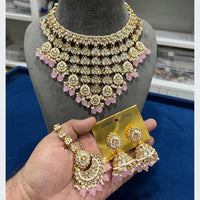 Akruti Collection Grand Kundan Pearl And Beads Embellished Choker Necklace Set