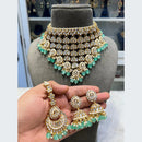 Akruti Collection Grand Kundan Pearl And Beads Embellished Choker Necklace Set