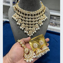 Akruti Collection Grand Kundan Pearl And Beads Embellished Choker Necklace Set