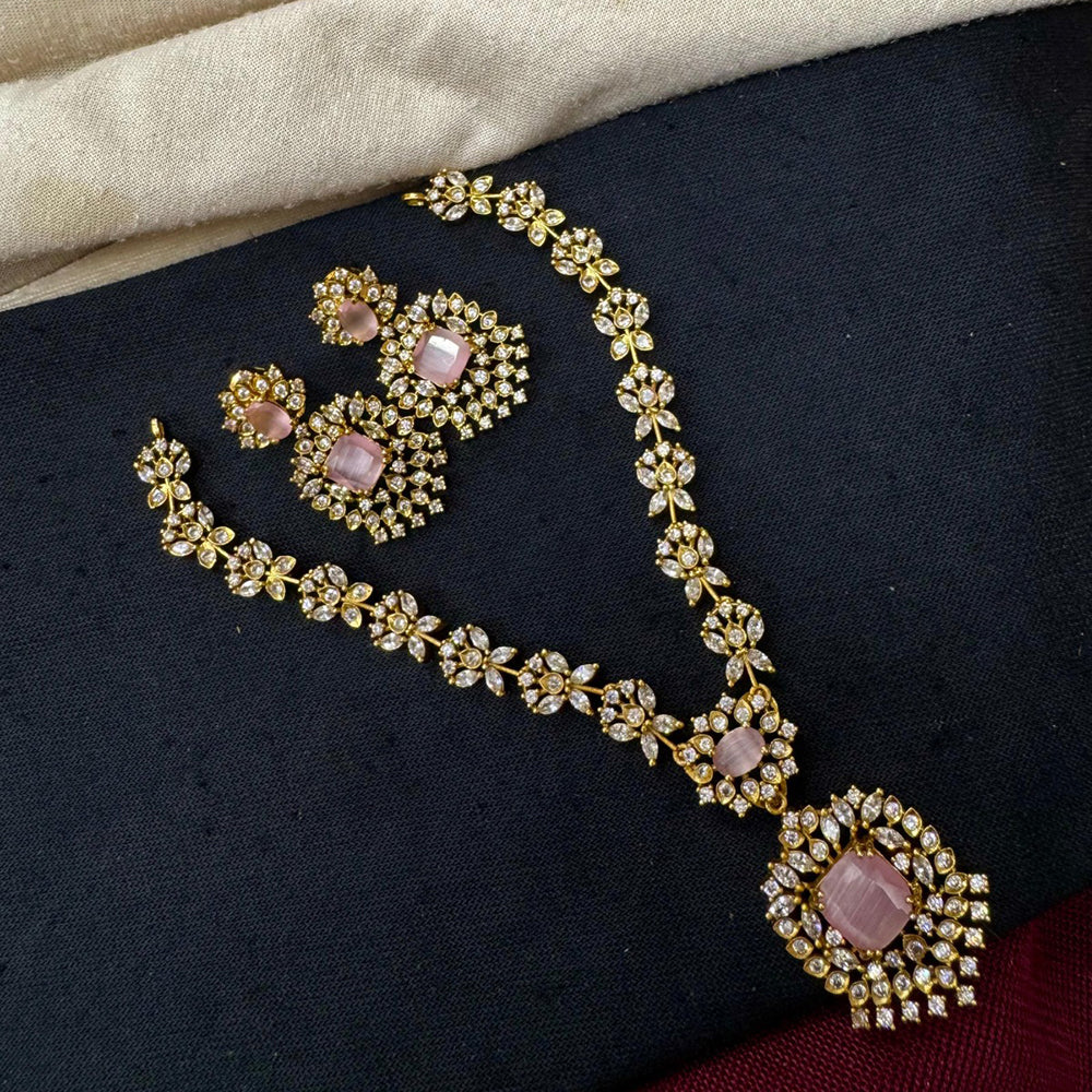 Akruti Collection Royal Crystal And Austrian Stone Necklace Set