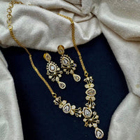 Akruti Collection Designer Sparkling American Daimond Necklace Jewellery Set