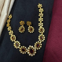 Akruti Collection Designer Pota Stone Necklace Set