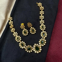 Akruti Collection Designer Pota Stone Necklace Set