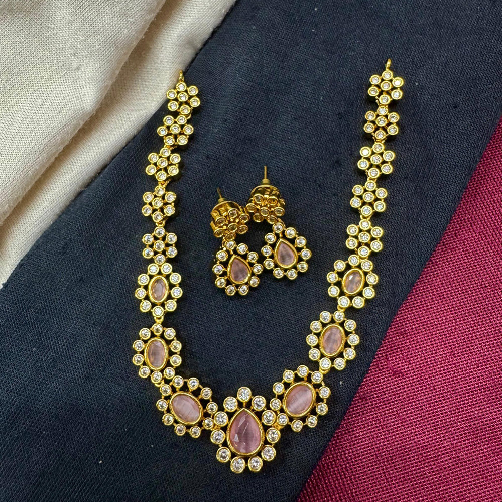 Akruti Collection Designer Pota Stone Necklace Set