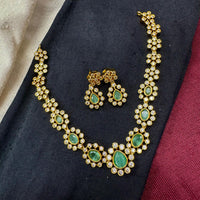 Akruti Collection Designer Pota Stone Necklace Set