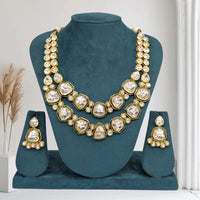 Akruti Collection Royal Kundan Stone Necklace Set 