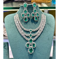 Akruti Collection Radiant Glow Modern American Daimonds Necklace Set