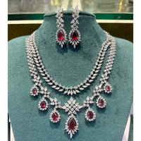 Akruti Collection Radiant Glow Modern American Daimonds Necklace Set