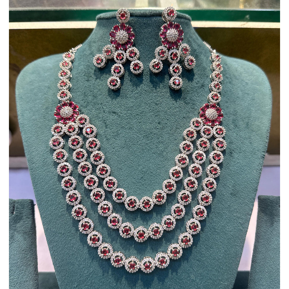 Akruti Collection Radiant Glow Modern American Daimonds Necklace Set