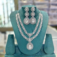 Akruti Collection Radiant Glow Modern American Daimonds Necklace Set