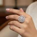 Akruti Collection Rhodium Plated Crystal And Austrian Stone Stylish Ring