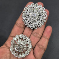 Akruti Collection Rhodium Plated Crystal And Austrian Stone Stylish Ring