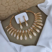 Akruti Collection Antique Finish Austrian Stone Necklace Set