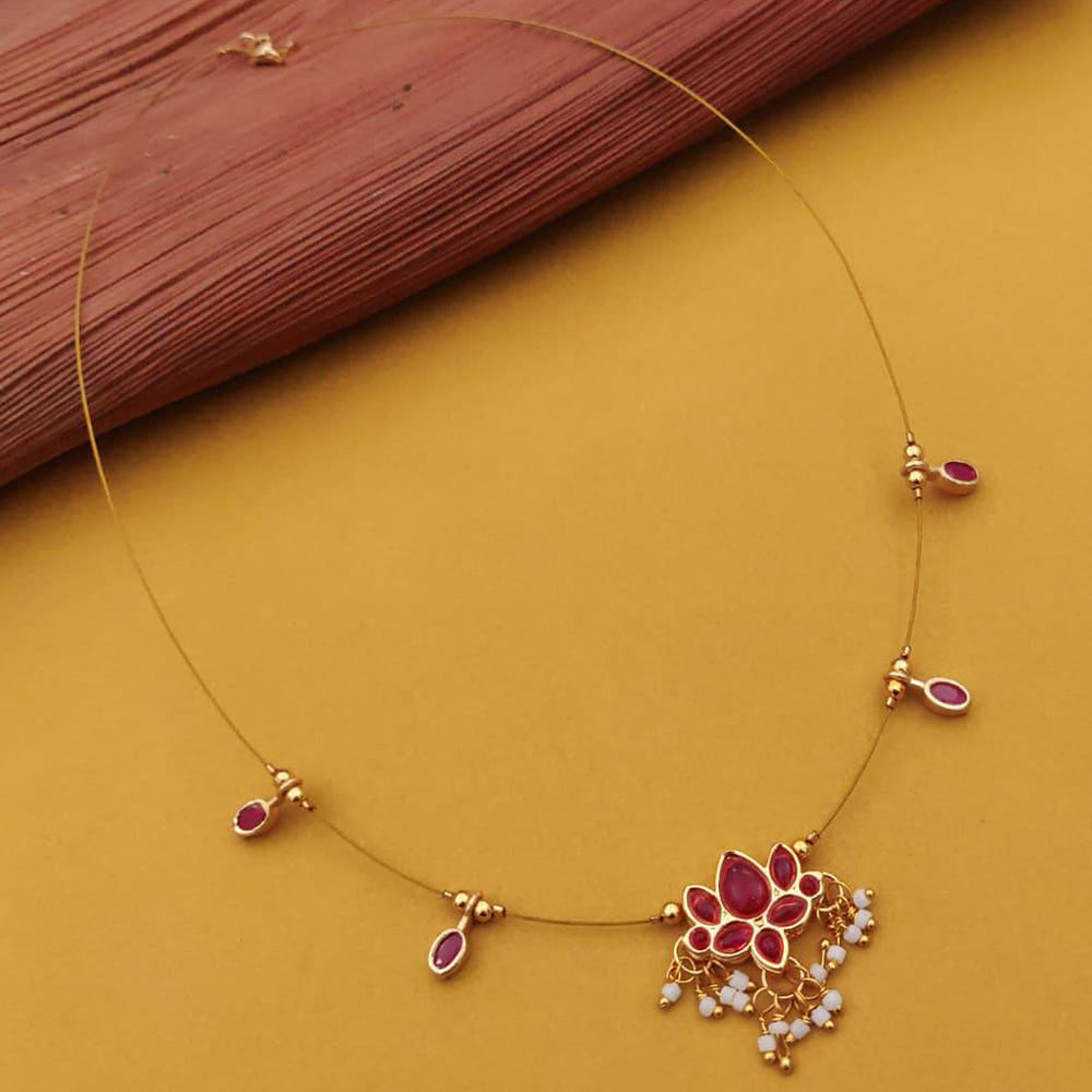 Akruti Collection Heritage Kundan Stone And Pearl Necklace