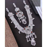 Akruti Collection Pota Stone Royal Oxidised Plated Kamarbandh