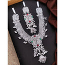 Akruti Collection Pota Stone And Temple Royal Oxidised Plated Kamarbandh