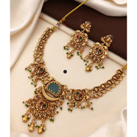 Akruti Collection Royal Pota Stone And Pearl Ethnic Necklace Set