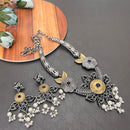 Akruti Collection Antique Style 2-Tone Pota Stone And Pearl Necklace Set