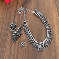 Akruti Collection Royal Oxidised Plated Ethnic Combo Set