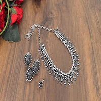 Akruti Collection Royal Oxidised Plated Ethnic Combo Set