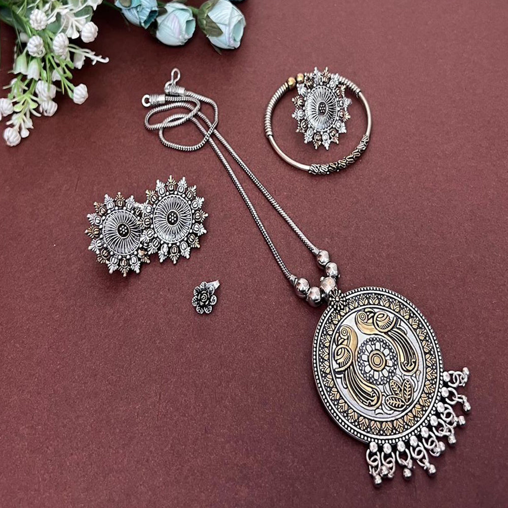 Akruti Collection Royal 2 Tone Plated Ethnic Combo Set