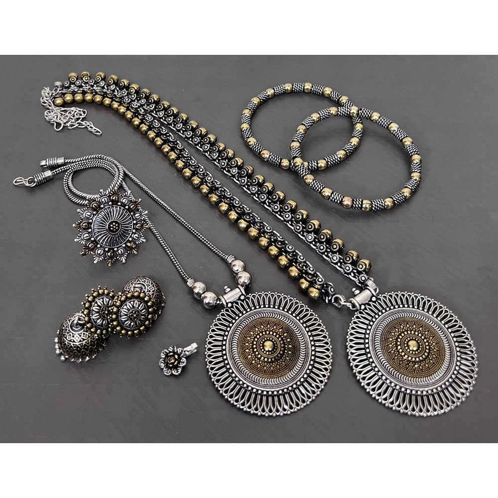 Akruti Collection Royal 2 Tone Plated Ethnic Combo Set