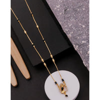 Akruti Collection Elegant Austrian Stone Black Beads Mangalsutra