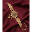 Akruti Collection Royal Pota Stone And Pearl Adjustable Hand Bracelet