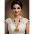 Akruti Collection Royal Pota Stone And Pearl Long Necklace Set 