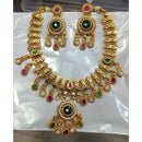 Akruti Collection Royal Pota Stone And Pearl Necklace Set 