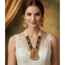 Akruti Collection Royal Pota Stone And Pearl Long Necklace Set 
