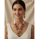Akruti Collection Royal Pota Stone And Pearl Long Necklace Set