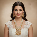 Akruti Collection Royal Pota Stone And Pearl Long Necklace Set 