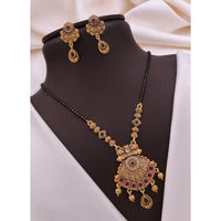 Akruti Collection Elegant Pota Stone And Beads Black Beads Mangalsutra