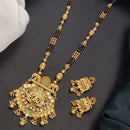 Akruti Collection Elegant Pota Stone And Beads Black Meenakari Beads Mangalsutra