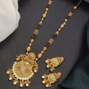 Akruti Collection Elegant Pota Stone And Beads Black Meenakari Beads Mangalsutra