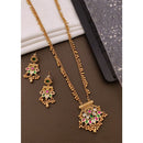 Akruti Collection Designer Pota Stone And Pearl Necklace Set