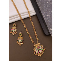 Akruti Collection Designer Pota Stone And Pearl Necklace Set