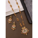 Akruti Collection Designer Pota Stone And Pearl Necklace Set