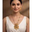 Akruti Collection Designer Pota Stone And Pearl Necklace Set