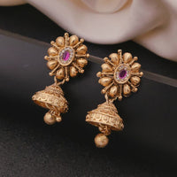 Akruti Collection Traditional Pota And Austrian Stone Beaded Jhumki Earrings