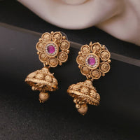 Akruti Collection Traditional Pota And Austrian Stone Beaded Jhumki Earrings