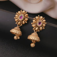 Akruti Collection Traditional Pota And Austrian Stone Beaded Jhumki Earrings