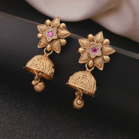 Akruti Collection Traditional Pota And Austrian Stone Beaded Jhumki Earrings