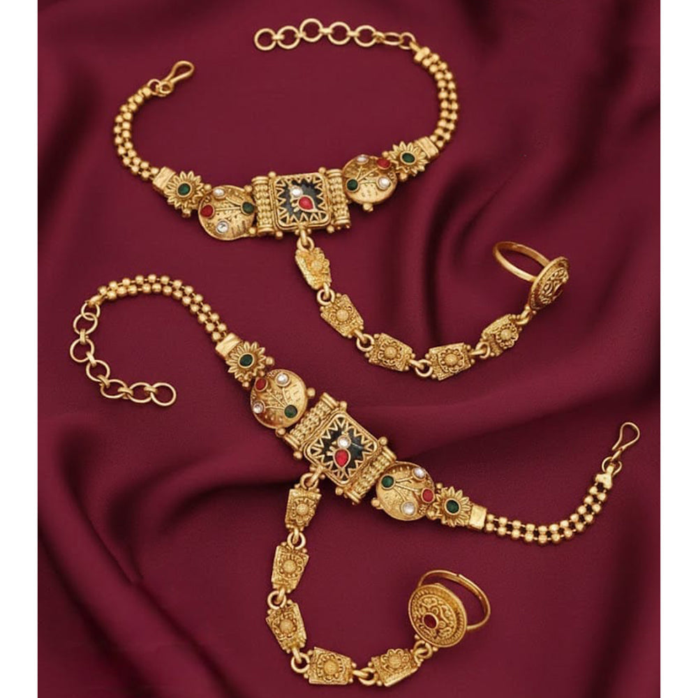 Akruti Collection Royal Pota Stone Designer Hand Harness