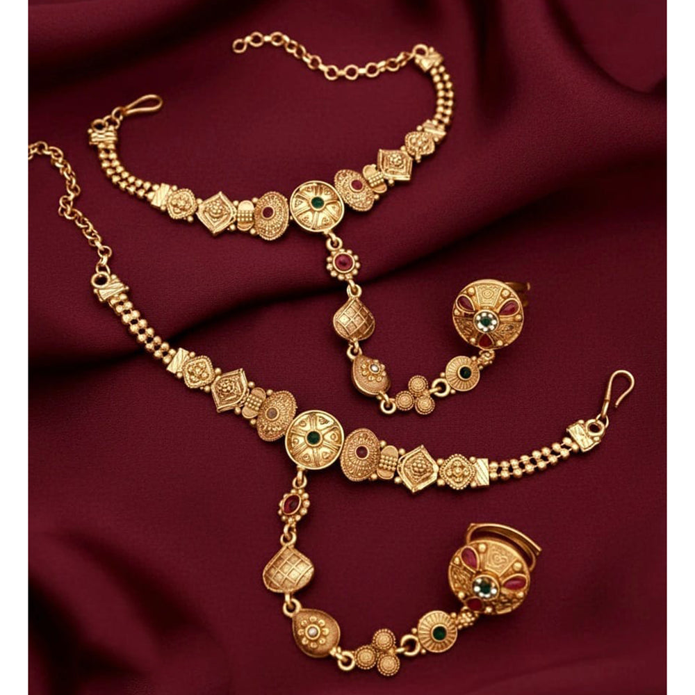 Akruti Collection Royal Pota Stone Designer Hand Harness