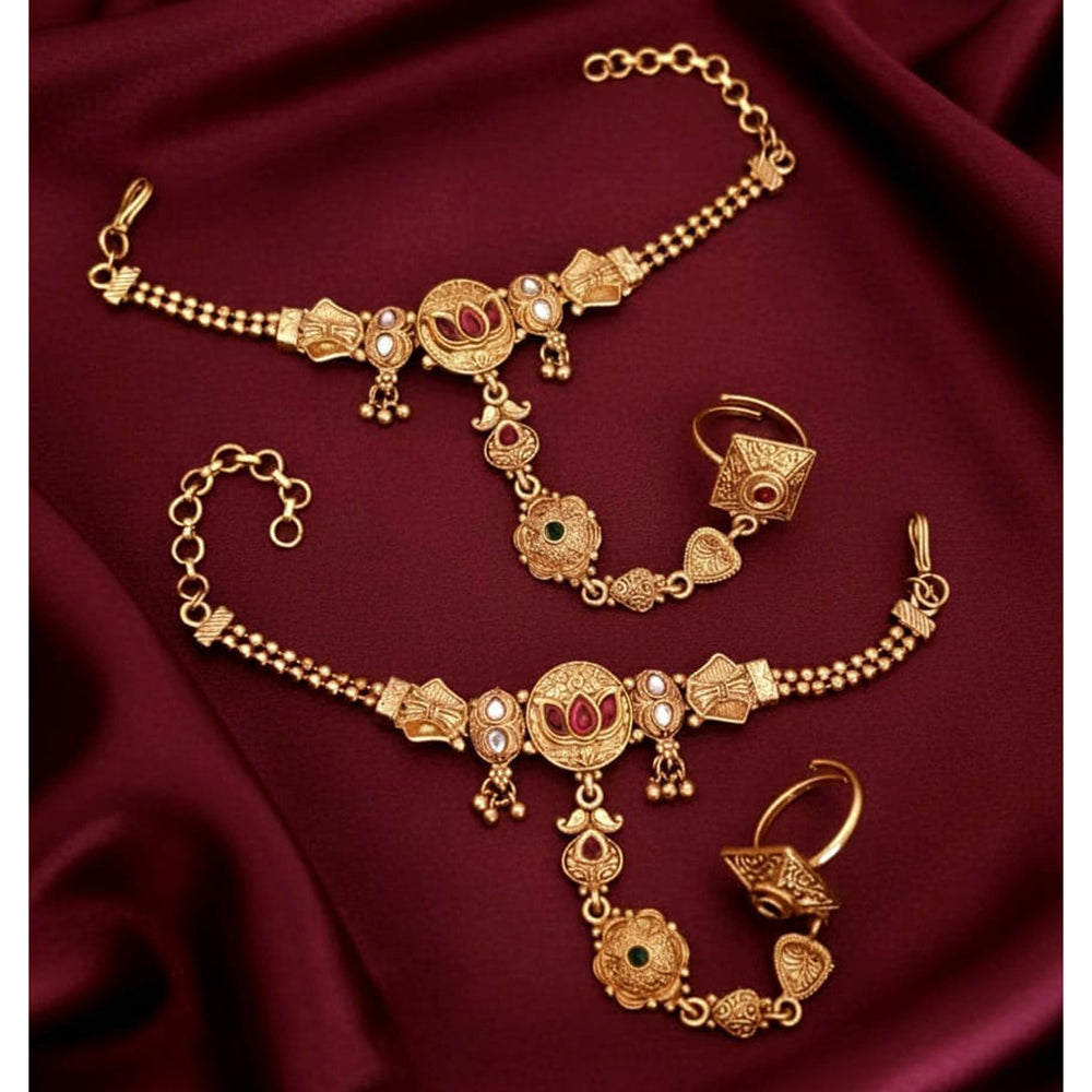 Akruti Collection Royal Pota Stone Designer Hand Harness