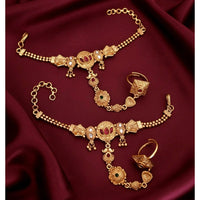 Akruti Collection Royal Pota Stone Designer Hand Harness